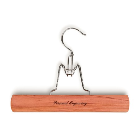 Engraved pant hanger in cedar wood | Experts on clothing care | Skolyx