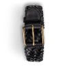 Braided belt in black leather | Quality full grain leather | Skolyx