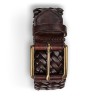 Braided belt in dark brown leather | Skolyx