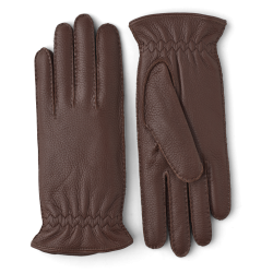 Hestra handmade dress glove cashmere lined elk mid brown | Skolyx