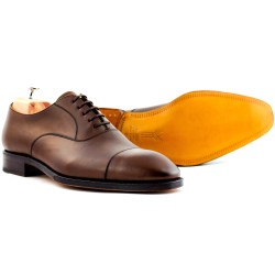 Plain cap toe oxford dark brown