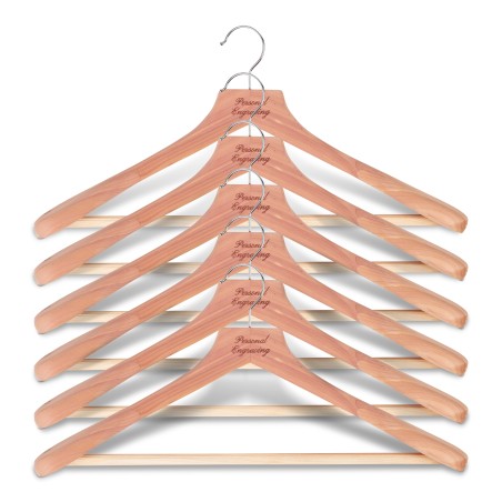 6 cedar wood hangers with engraving | Skolyx