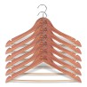 6 women's engraved shirt hangers in cedar wood | Skolyx