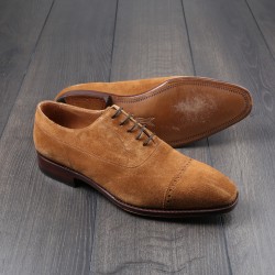 Yanko brogued cap toe balmoral oxford light brown suede UK8 / EU42 - Seconds