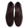 Yanko Traveler loafers dark brown reverse kudu suede with dark sole | Skolyx