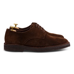 Yanko Stitchdown plain toe derby brun mocka | Skolyx