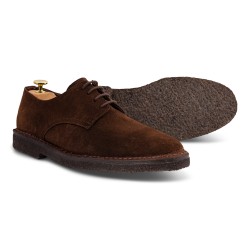 Yanko Stitchdown plain toe derby brown suede| Skolyx