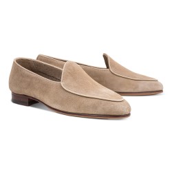 Yanko classic Belgian loafer smoke reverse kudu suede | Skolyx