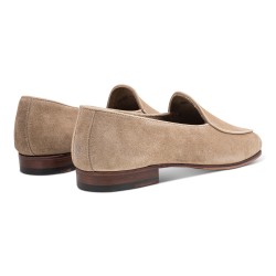 Yanko classic Belgian loafer smoke reverse kudu suede | Skolyx