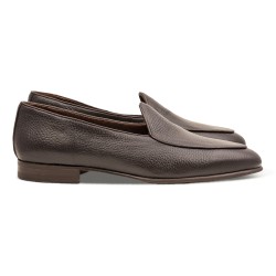 Yanko mørkebrune classic Belgian loafers i hjorteskind | Skolyx