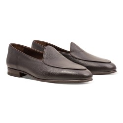 Yanko mørkebrune classic Belgian loafers i hjorteskind | Skolyx