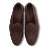 Yanko saddle Belgian loafer dark brown reverse kudu suede | Skolyx