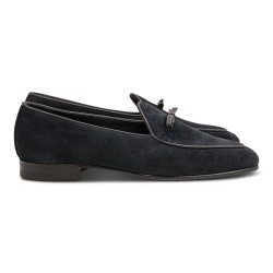 Yanko sorte bow Belgian loafers i reverse kudu ruskind | Skolyx