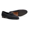 Yanko bow Belgian loafer black reverse kudu suede | Skolyx