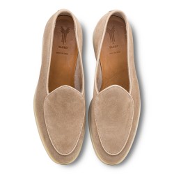 Yanko Traveler Belgian Loafer smoke reverse kudu suede | Skolyx