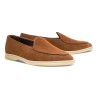 Yanko Traveler Belgian Loafer medium brown reverse kudu suede | Skolyx