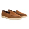 Yanko Traveler Belgian Loafer medium brown reverse kudu suede | Skolyx