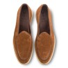 Yanko Traveler Belgian Loafer medium brown reverse kudu suede | Skolyx