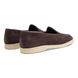 Yanko Traveler Belgian Loafer dark brown reverse kudu suede | Skolyx