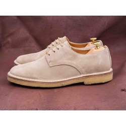 Yanko Stitchdown plain toe derby sand suede| Skolyx