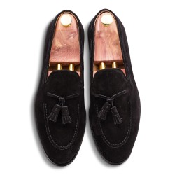 Skolyx Tassel Loafer Black Suede | Skolyx