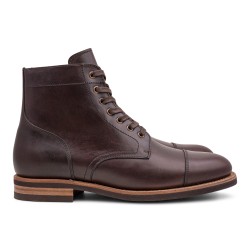 Yanko Cap toe service boot dark brown chromex | Skolyx