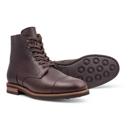 Yanko Cap toe service boot dark brown chromex | Skolyx