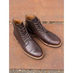 Yanko Cap toe service boot dark brown chromex | Skolyx