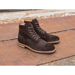 Yanko Cap toe service boot dark brown chromex | Skolyx