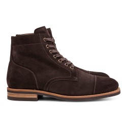 Yanko Cap Toe Service Boots dunkelbraun Wildleder | Skolyx