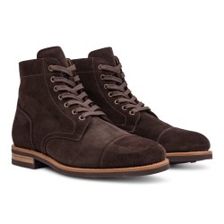 Yanko Cap toe service boot dark brown chromex | Skolyx