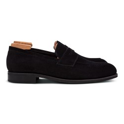 Skolyx Penny loafers i sort ruskind | Skolyx