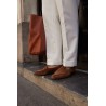 Yanko classic Belgian loafer medium brown reverse kudu suede | Skolyx