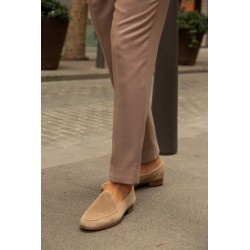 Yanko classic Belgian loafer smoke reverse kudu suede | Skolyx