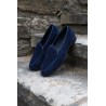 Yanko classic Belgian loafer navy reverse kudu suede | Skolyx