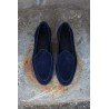 Yanko classic Belgian loafer navy reverse kudu suede | Skolyx