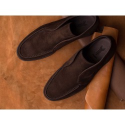 Yanko Traveler Shoes dark brown reverse kudu suede with dark sole | Skolyx