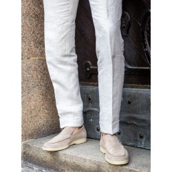 Yanko Traveler loafers smoke reverse kudu suede | Skolyx