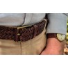 Braided belt in dark brown leather | Skolyx