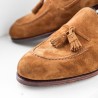 Tassel loafer light brown suede