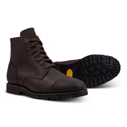 Yanko Cap toe service boot brown waxy commander | Skolyx