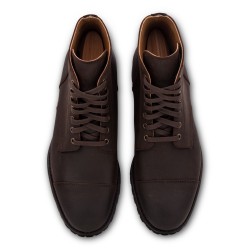 Yanko Cap toe service boot brown waxy commander | Skolyx