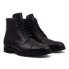 Yanko Cap toe service boot black grain | Skolyx