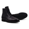 Yanko Cap toe service boot black grain | Skolyx