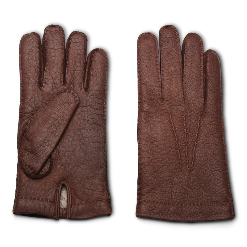 Skolyx gloves brown peccary cashmere lined | Skolyx