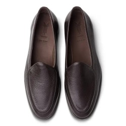 Yanko Traveler Belgian Loafer dark brown deerskin with dark sole