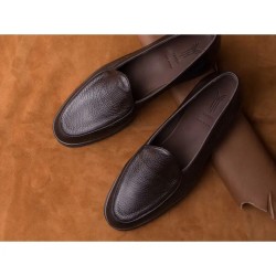 Yanko Traveler Belgian Loafer dark brown deerskin with dark sole