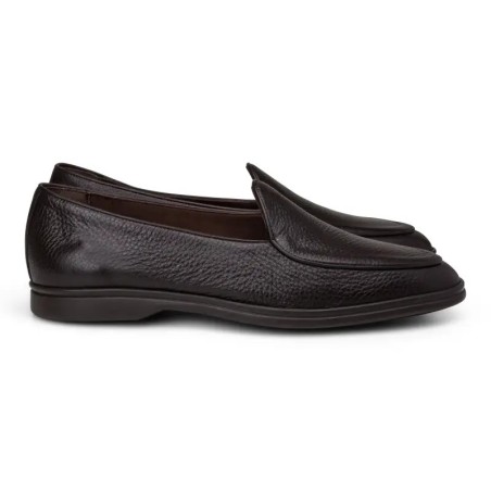 Yanko Traveler Belgian Loafer dark brown deerskin with dark sole