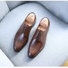 Brogued cap toe derby dark brown