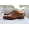 Brogued cap toe derby dark brown